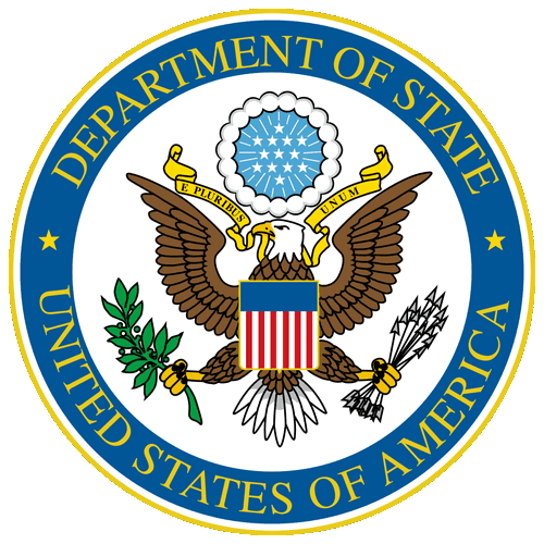 The United States of America embassy logo.
