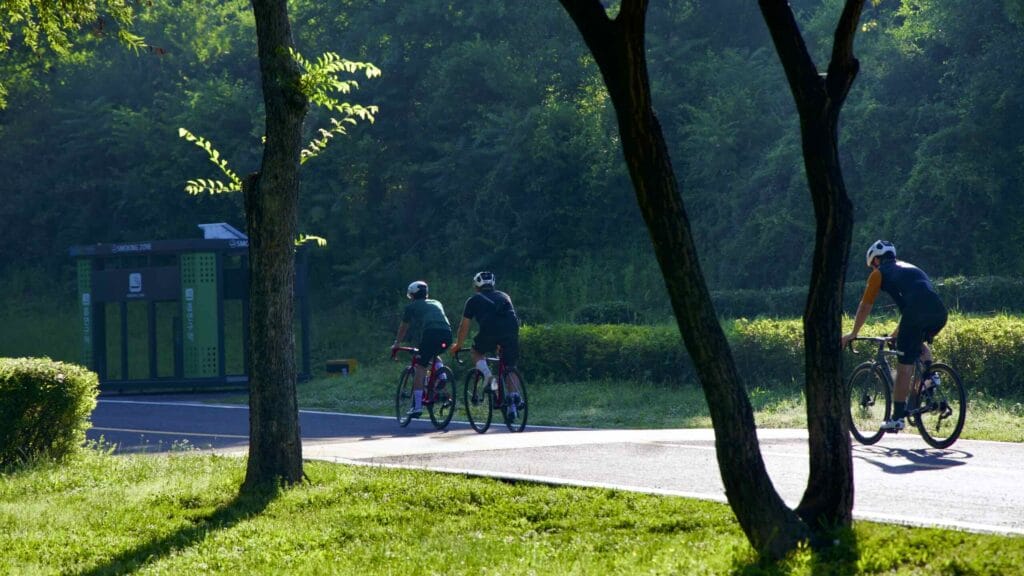A picture of Gwangnaru Bicycle Park in Gwangnaru Hangang Park (광나루한강공원) in Seoul, South Korea.