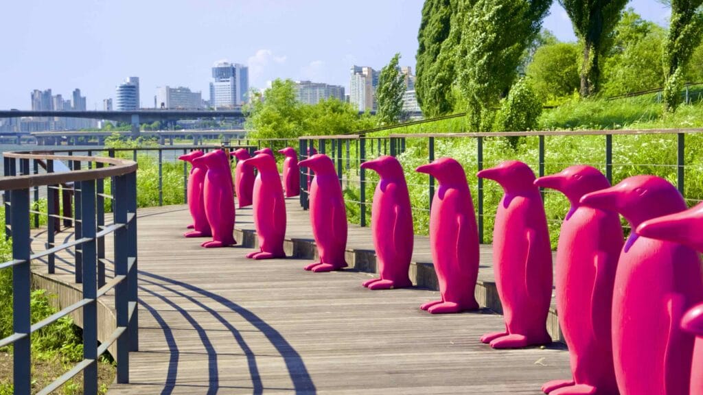 A picture of Hangang Art Park (한강예술공원) in Ichon Hangang Park (이촌한강공원) near the Han River in Seoul, South Korea.
