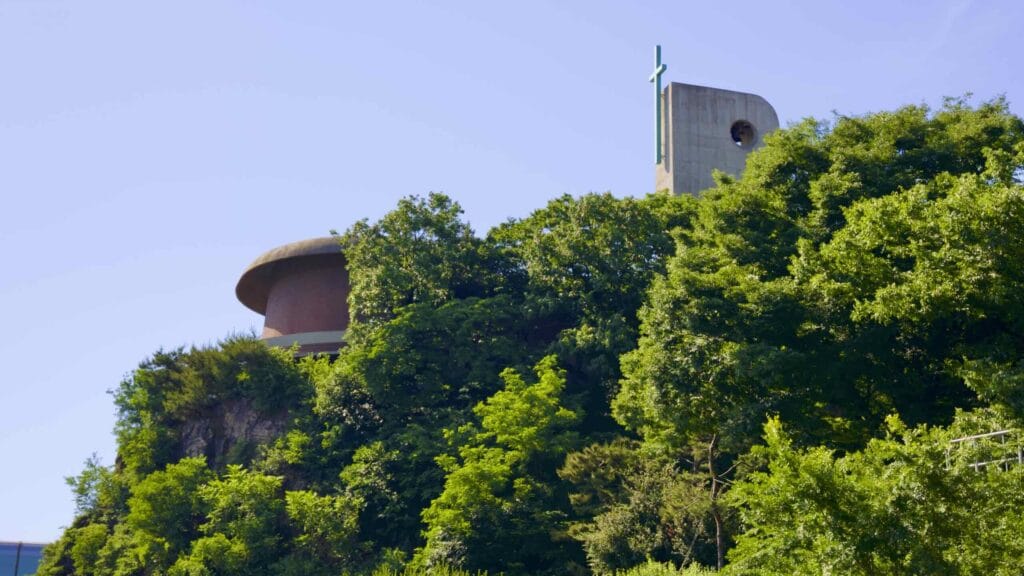 A picture of Jeoldusan Martyrs’ Shrine (절두산 순교성지) near Mangwon Hangang Park (망원한강공원) in Seoul, South Korea.