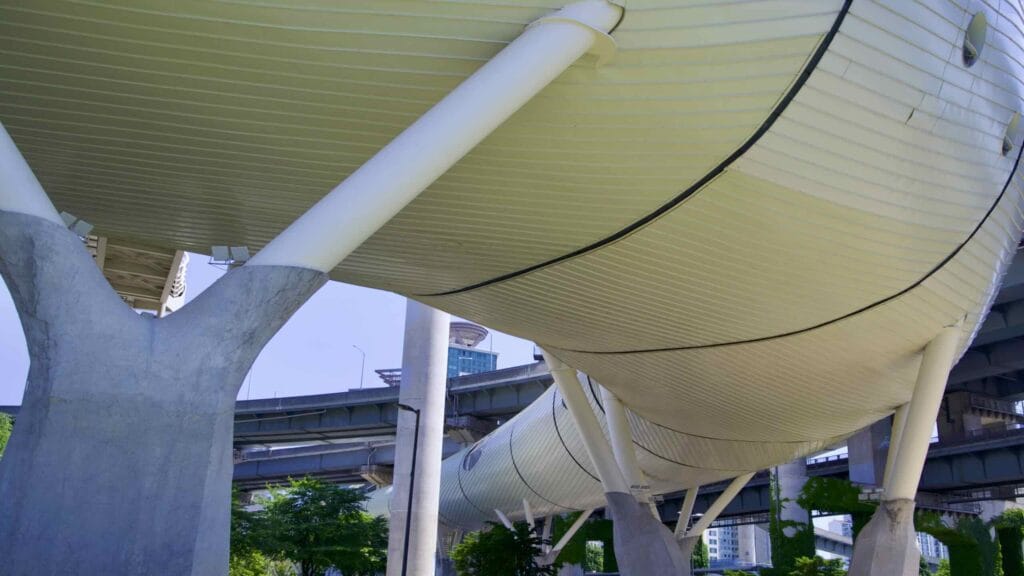 A picture of the J-Bug Cultural Complex (뚝섬자벌레) in Ttukseom Hangang Park in Seoul, South Korea.