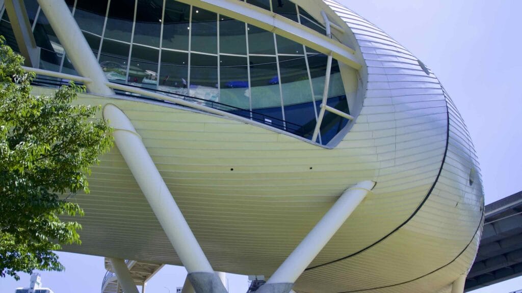 A picture of the J-Bug Cultural Complex (뚝섬자벌레) in Ttukseom Hangang Park in Seoul, South Korea.