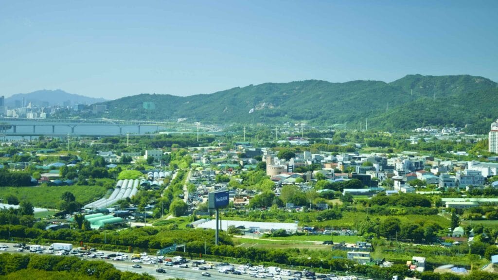 A picture of Guri Tower (구리타워) near the Hangang Bike Path in Guri City, South Korea.