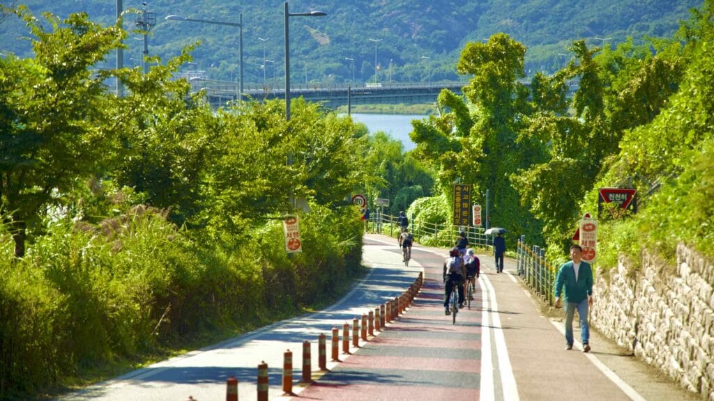 A picture of Amsa Pass (암사고개) in Gwangnaru Hangang Park (광나루한강공원) in Seoul, South Korea.