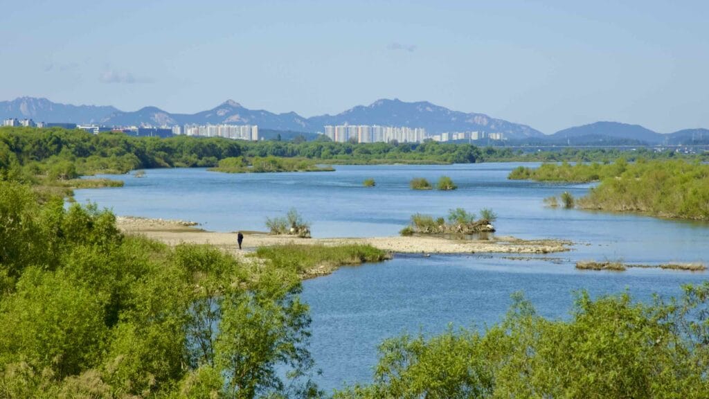 A picture of the Han River in Hanam City (하남시) South, Korea.