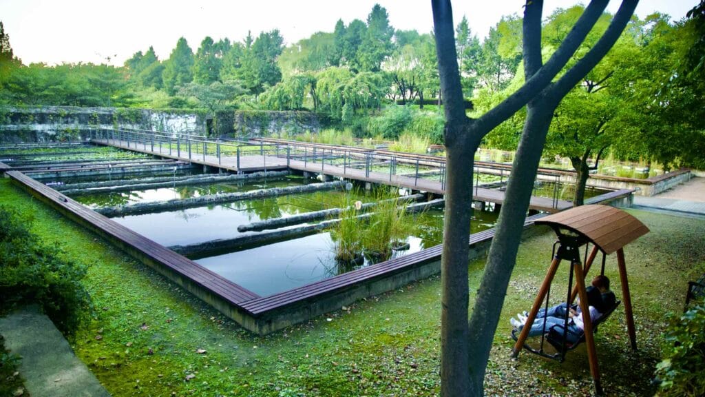 A picture of Seonyu Island Park (선유도공원) in the Han River near Yanghwa Hangang Park (양화한강공원) in Seoul, South Korea.
