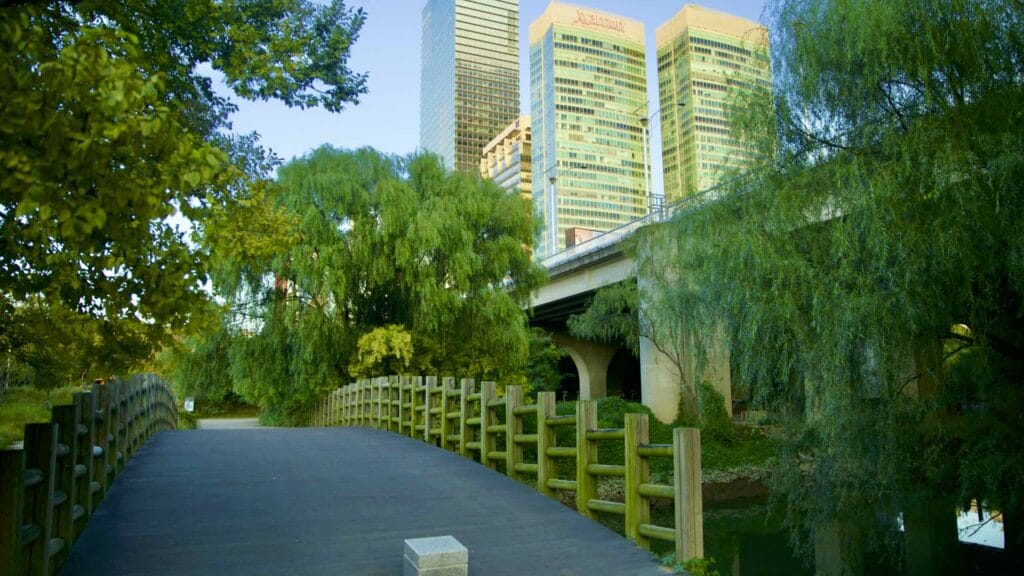 A picture of Saet Stream Ecological Park (샛강생태공원) along the Saet Stream on Yeouido Island in Seoul, South Korea.