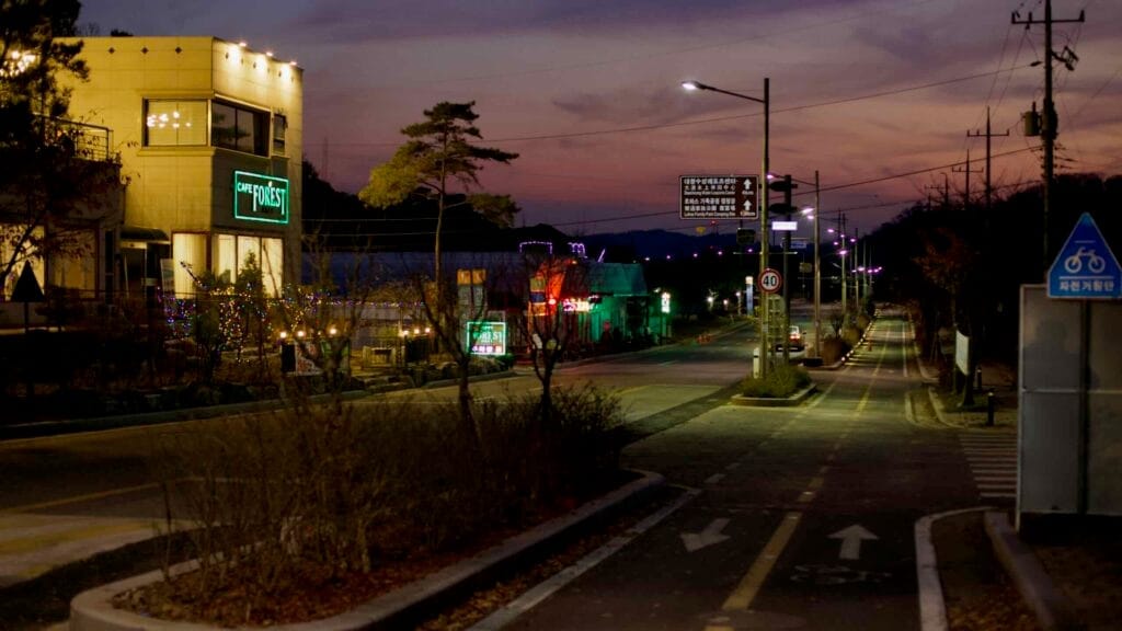 illuminated street