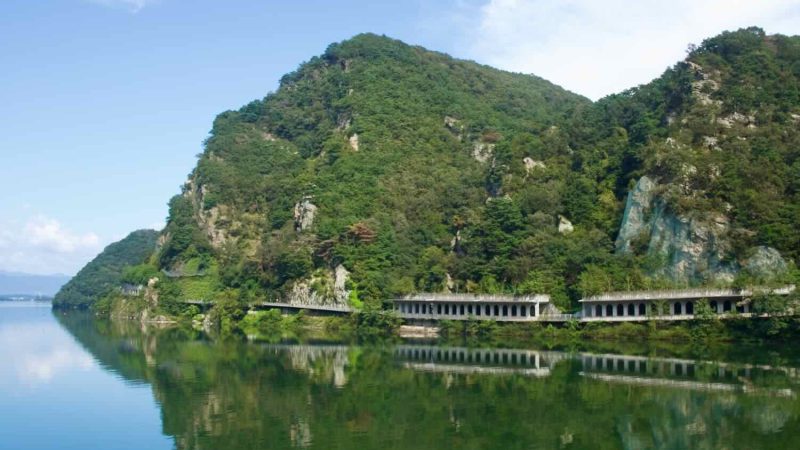 Chuncheon City, South Korea - September 29th 2025: Uiam Piam Tunnels. Uiam Lake