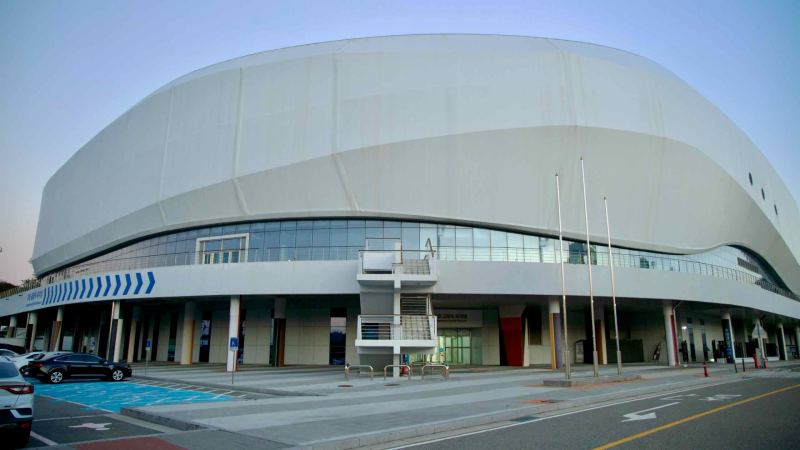 A view of Gangneung Arena, a key venue from the PyeongChang 2018 Winter Olympics in Gangneung.