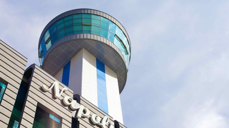 The imposing structure of the Mukho Port Observatory towers above, a beacon for visitors seeking panoramic views of the port and its vibrant maritime activities.