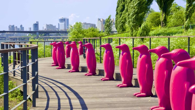 A picture of Hangang Art Park (한강예술공원) in Ichon Hangang Park (이촌한강공원) near the Han River in Seoul, South Korea.