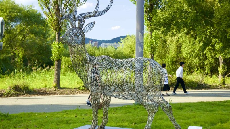 A picture of Han River "Heung" Project sculptures in Jamwon Hangang Park (잠원한강공원) in Seoul, South Korea.