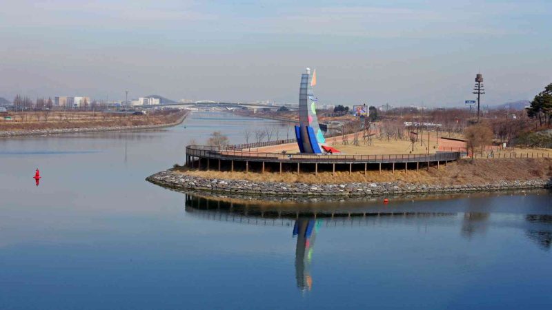 Duri Ecological Park along the Ara Bike Path in Incheon, South Korea.