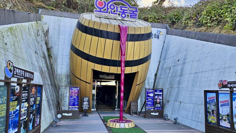 A picture of Gwangyang Wine Cave (광양와인동굴; map) near the Sinnakdong Steel Bridge (신낙동강철교) in Gimhae City, South Korea.