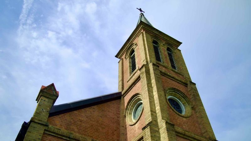A picture of Gasil Catholic Church (가실성당) in Waegwan town (왜관읍) near the Nakdonggang Bike Path.
