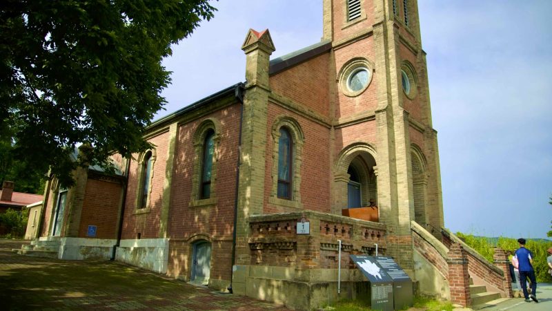 A picture of Gasil Catholic Church (가실성당) in Waegwan town (왜관읍) near the Nakdonggang Bike Path.