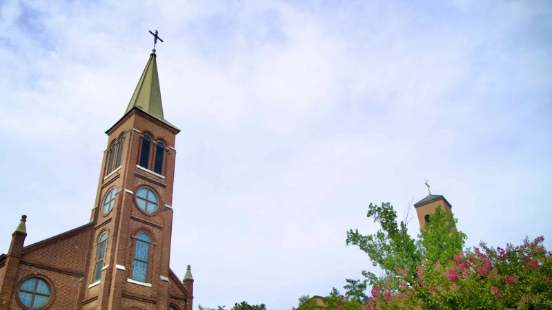 A picture of Order of St. Benedict Waegwan Abbey (왜관성베네딕도수도원) in Waegwan town (왜관읍) near the Nakdonggang Bike Path.