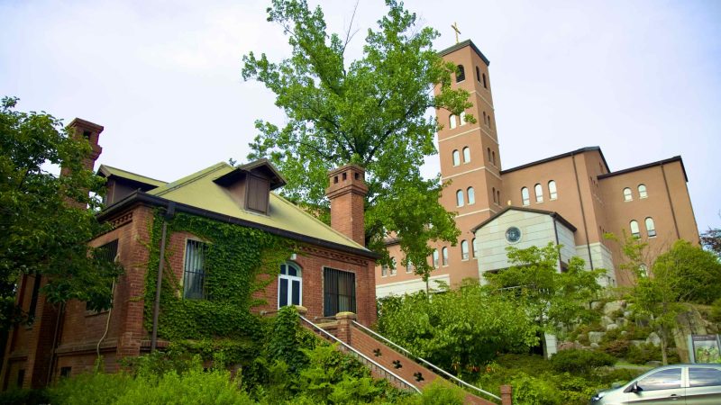 A picture of Order of St. Benedict Waegwan Abbey (왜관성베네딕도수도원) in Waegwan town (왜관읍) near the Nakdonggang Bike Path.