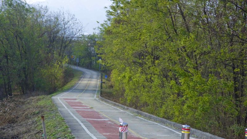 A picture of the Nakdonggang Bike Path (낙동강자전거길) in South Korea.