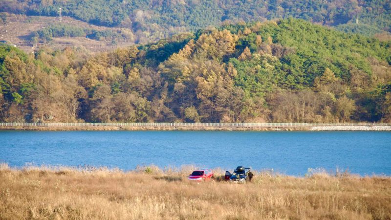 A picture of the Nakdong River along the Nakdonggang Bike Path in Sangju City, South Korea.