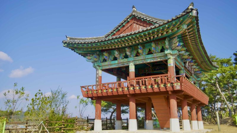 The historic Gwansuru Pavilion near the river, reflecting Korea's rich architectural past.
