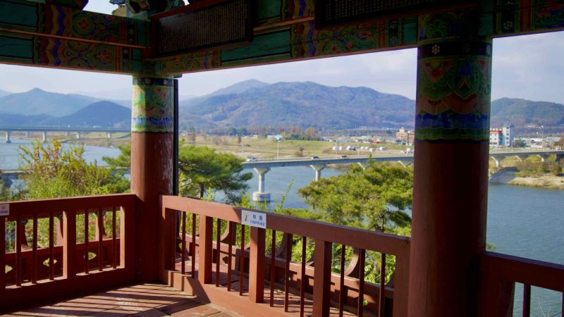 Nakdonggang Bike Path - Bike Sangju to Gumi - Nakdan Weir Interior View River Bridge