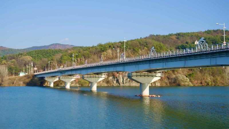 A picture of Sangju Bicycle Museum (상주자전거박물관) along the Nakdonggang Bike Path in Sangju City, South Korea.
