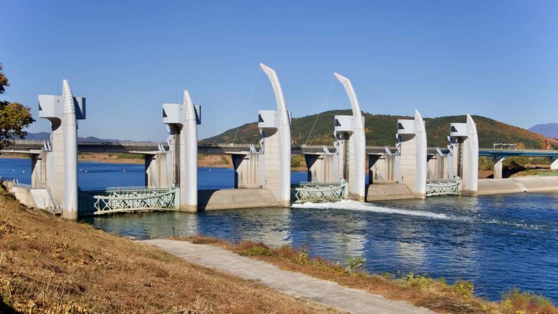 A picture of the Hapcheon Changnyeong Weir (합천창녕보) in Hapcheon and Changnyeong Counties, South Korea.
