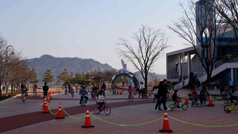 A picture of Sangju Bicycle Museum (상주자전거박물관) along the Nakdonggang Bike Path in Sangju City, South Korea.