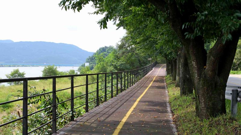 A picture the Saejae Bicycle Path (새재자전거길) in Sangju City (상주시), South Korea.